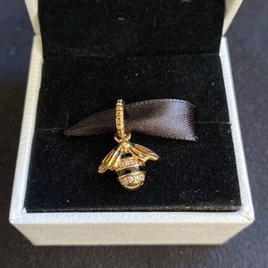14k gold plated pandora bee bead